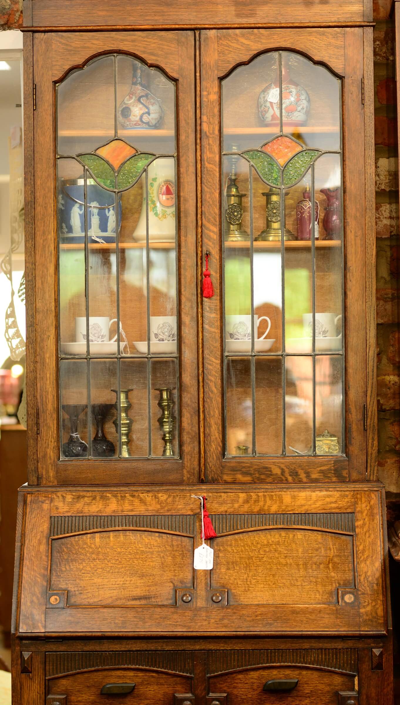 Oak Bookcase/Bureau
